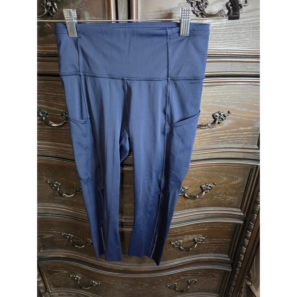 Lululemon Fast and Free High-Rise Crop 19 Nulux Navy Blue Leggings Size 4